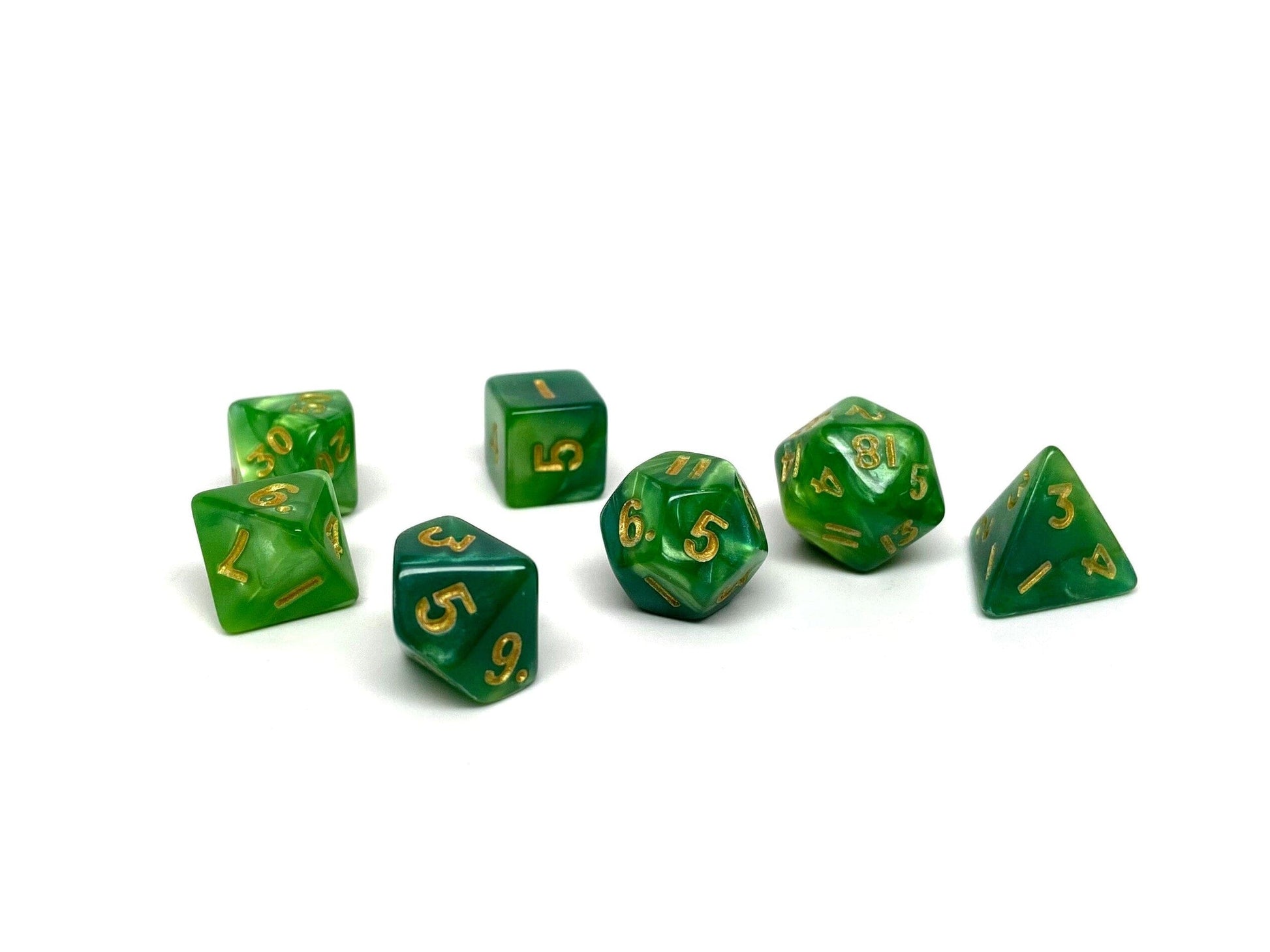 10mm Shamrock Swirl Mini Dice Set Easy Roller Dice Company