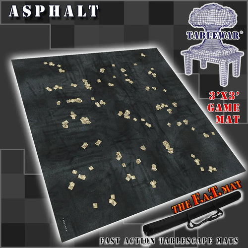 3x3 'Asphalt' F.A.T. Mat Battle Gaming Mat - Out of Play