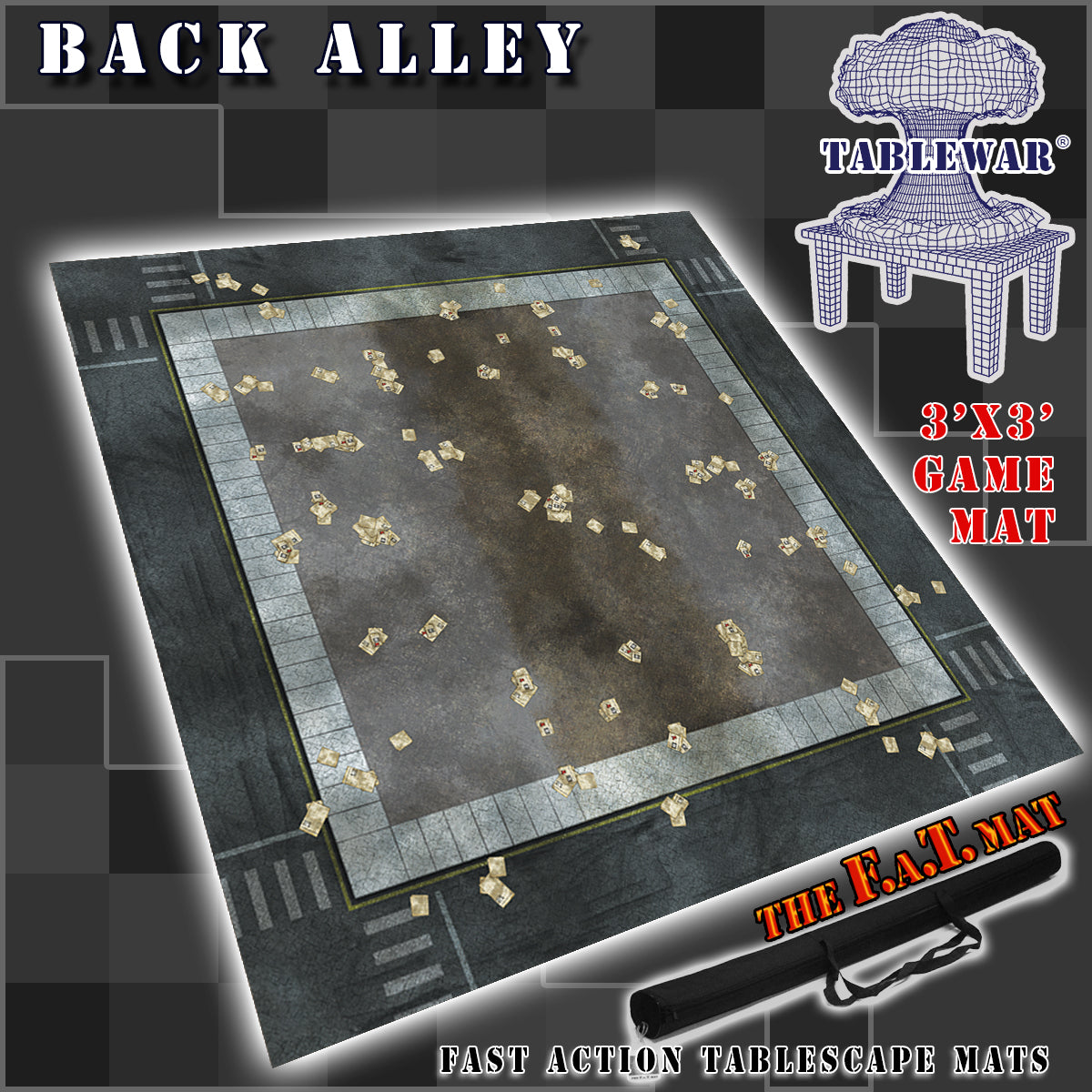 3x3 'Back Alley' F.A.T. Mat Battle Gaming Mat