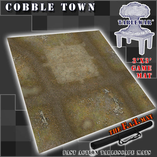 3x3 'Cobble Town' F.A.T. Mat Battle Gaming Mat - Out of Play