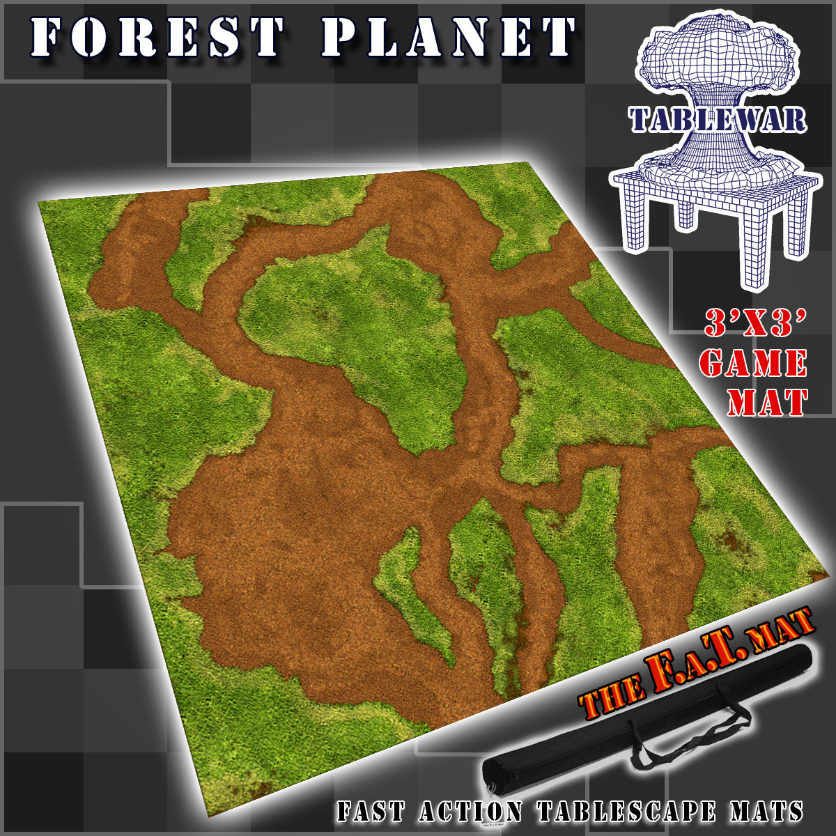 3x3 'Forest Planet' F.A.T. Mat Battle Gaming Mat