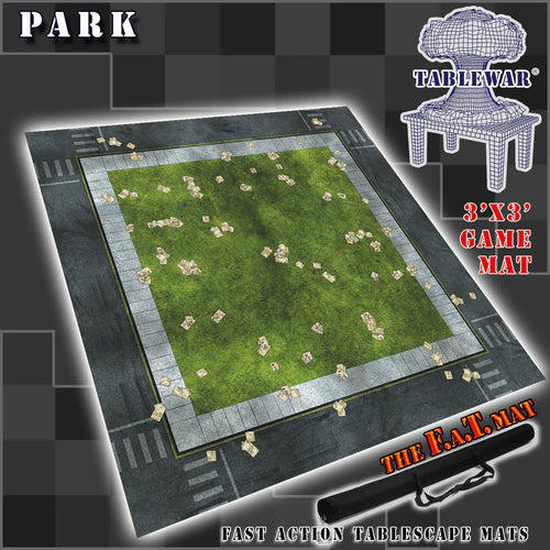 3x3 'Park' F.A.T. Mat Battle Gaming Mat - Out of Play