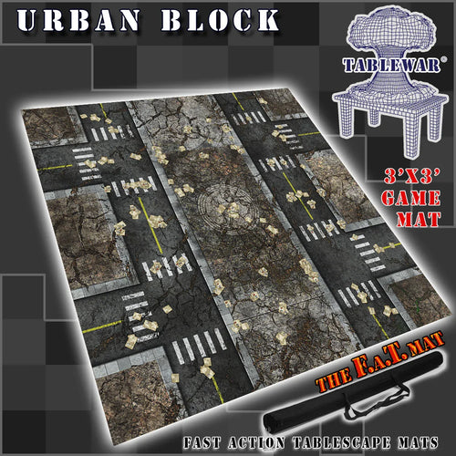 3x3 'Urban Block' F.A.T. Mat Battle Gaming Mat - Out of Play