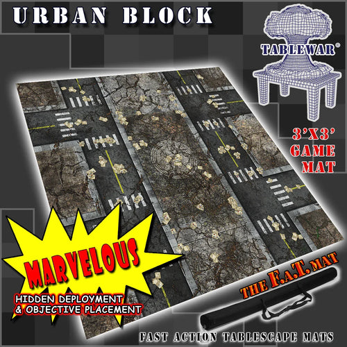3x3 'Urban Block' F.A.T. Mat Battle Gaming Mat - Out of Play