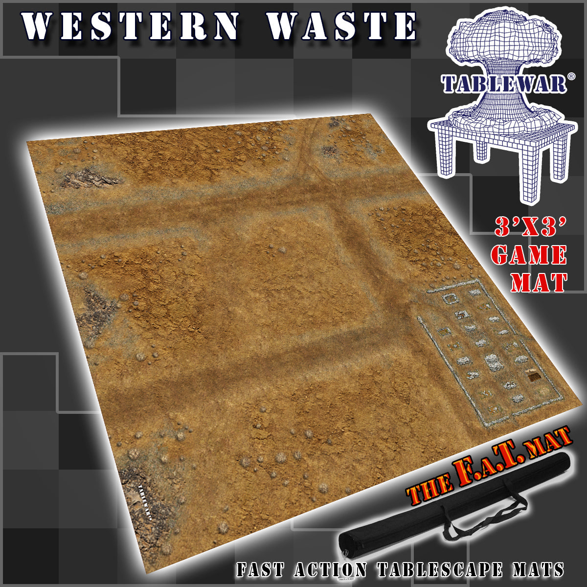 3x3 'Western Waste' F.A.T. Mat Battle Gaming Mat