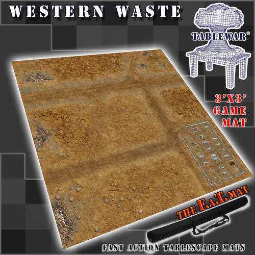 3x3 'Western Waste' F.A.T. Mat Battle Gaming Mat - Out of Play
