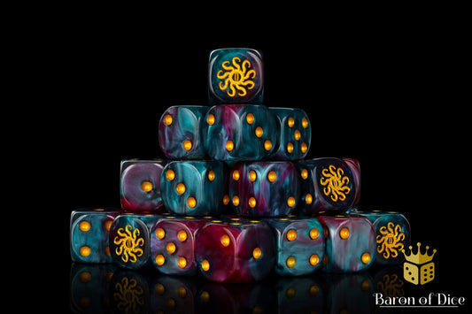 Cult of Knowledge Dice - Teal & Purple - Out of Play