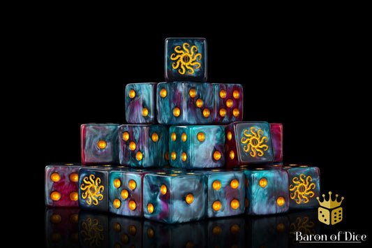 Cult of Knowledge Dice - Teal & Purple - Out of Play