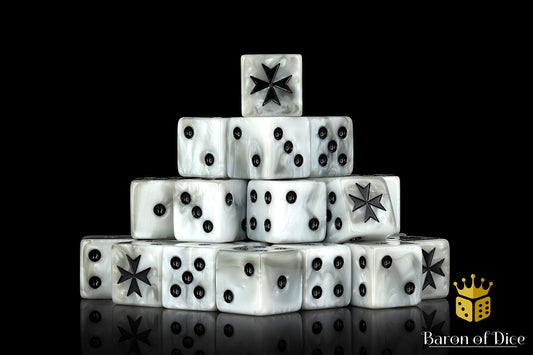Knight Templar Dice - White - Out of Play