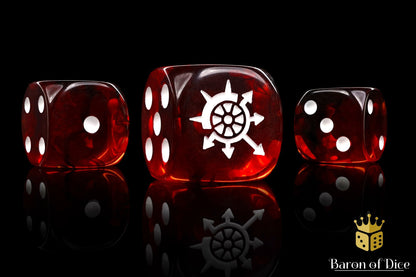 Cogs of Chaos Dice - Blood Red - Out of Play
