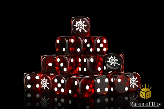 Cogs of Chaos Dice - Blood Red - Out of Play