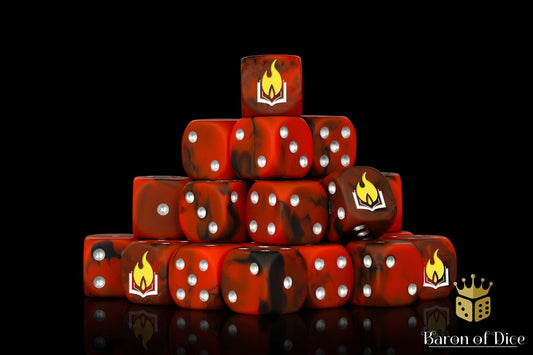 Scorched Book Dice - Out of Play