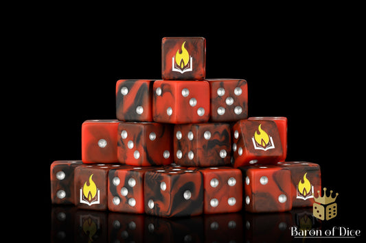 Scorched Book Dice - Out of Play