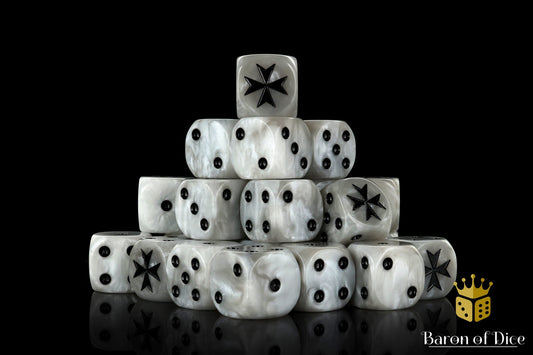 Knight Templar Dice - White - Out of Play