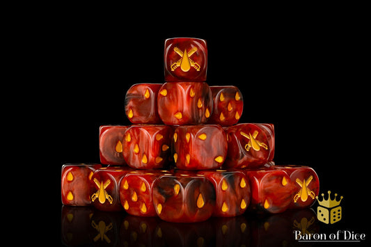 Chain Blades Dice - Blood Red - Out of Play
