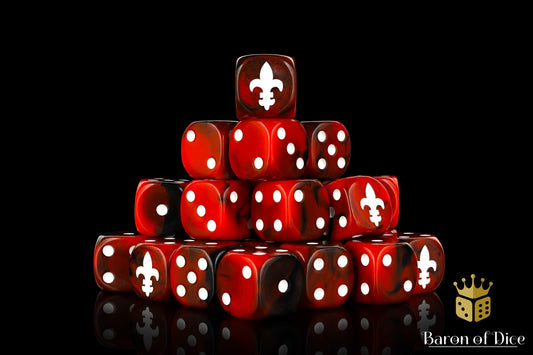 Fleur De Lis Dice - Red - Out of Play