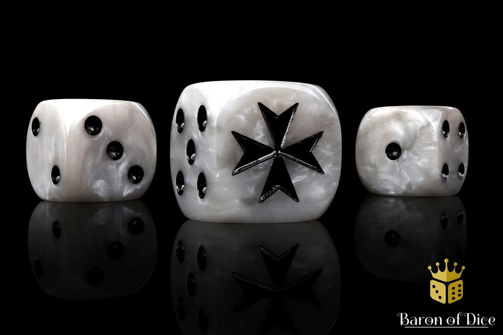 Knight Templar Dice - White - Out of Play