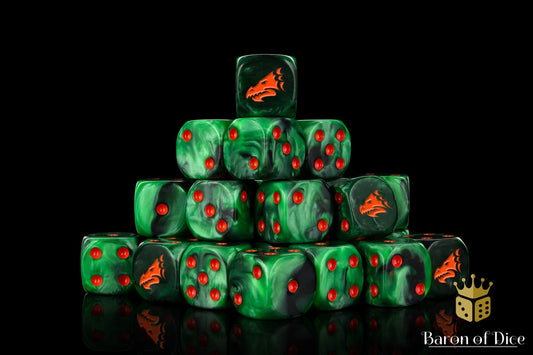 Drake Dice - Green & Orange - Out of Play