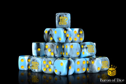 Clan McFlaggon Dice - Ice Blue BaronOfDice
