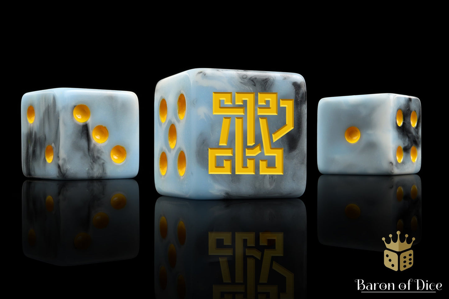 Clan McFlaggon Dice - Ice Blue BaronOfDice