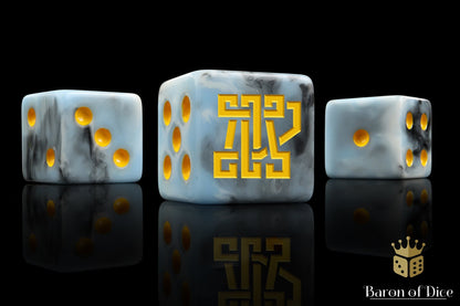 Clan McFlaggon Dice - Ice Blue BaronOfDice