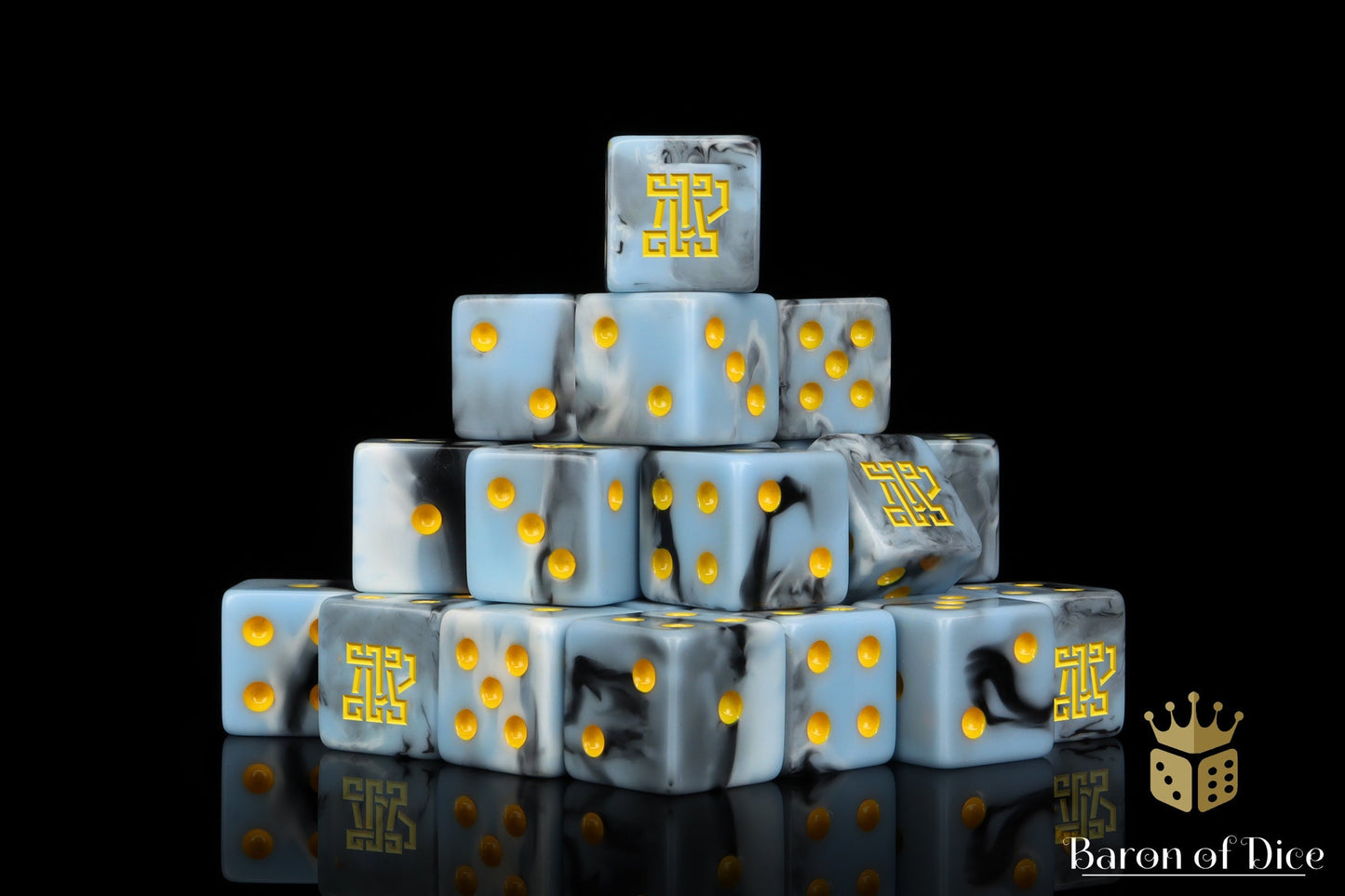Clan McFlaggon Dice - Ice Blue BaronOfDice