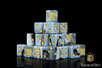 Clan McFlaggon Dice - Ice Blue BaronOfDice
