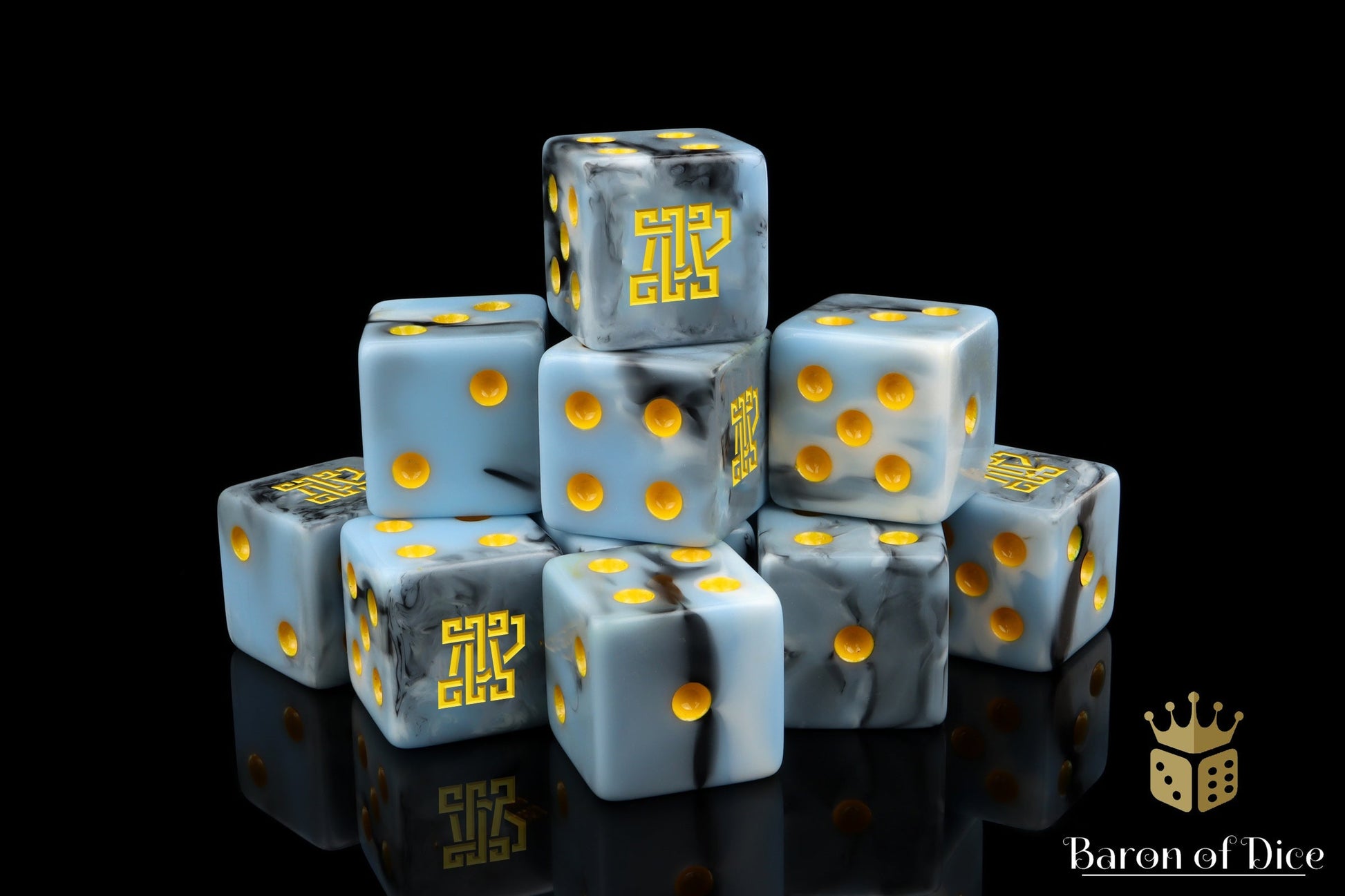 Clan McFlaggon Dice - Ice Blue BaronOfDice
