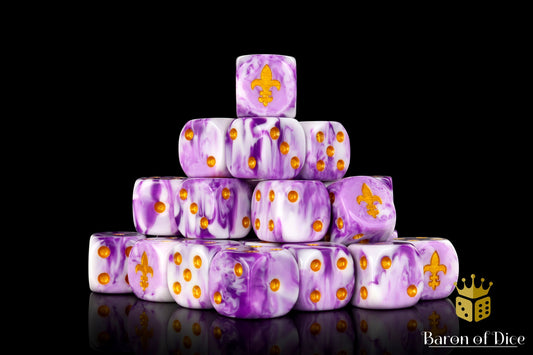 Fleur De Lis Dice - Purple - Out of Play