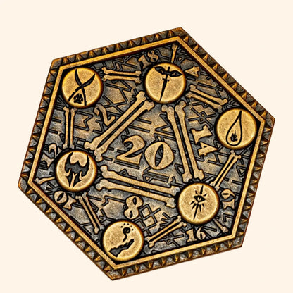 4Pcs Metal D20 Coins - Out of Play