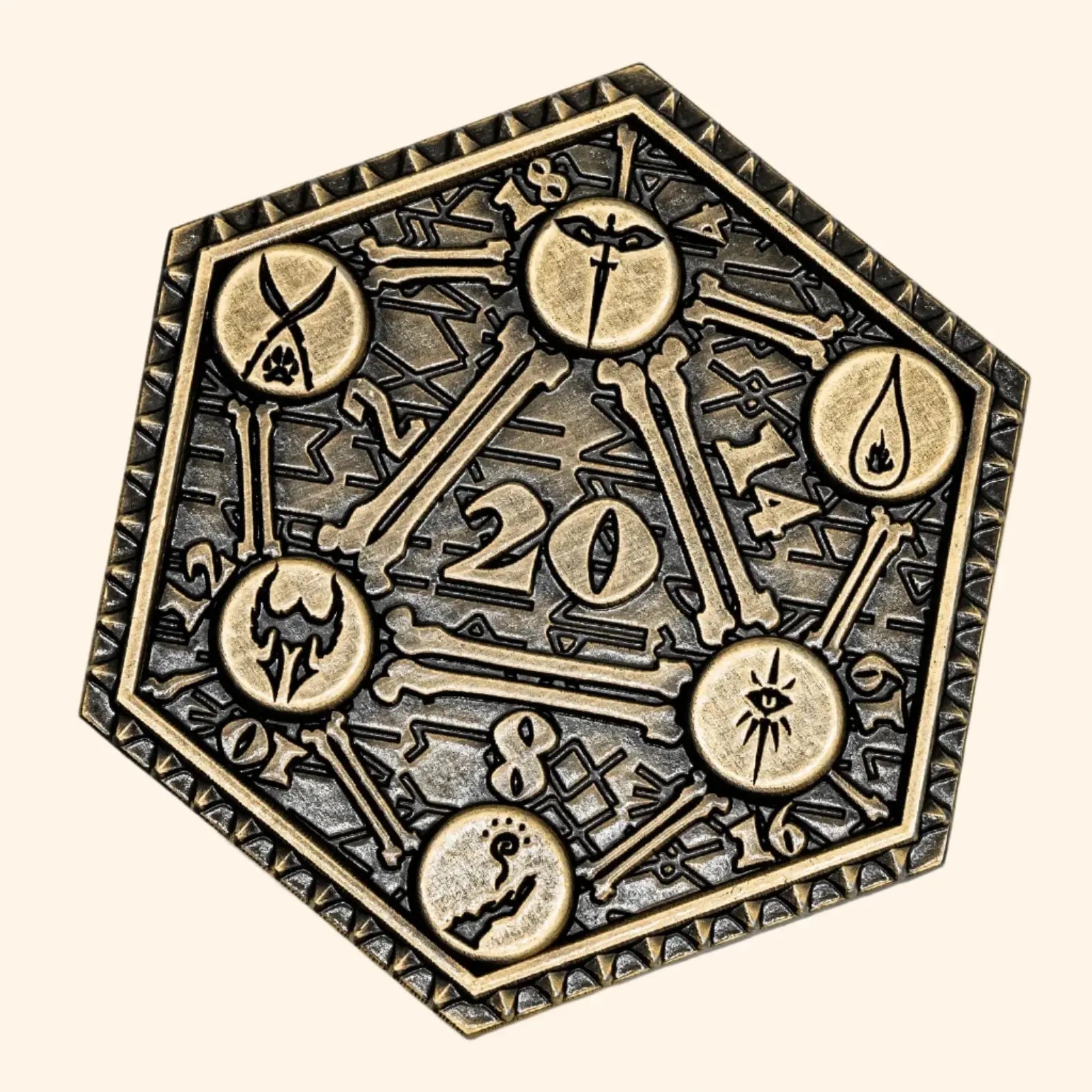 4Pcs Metal D20 Coins - Out of Play