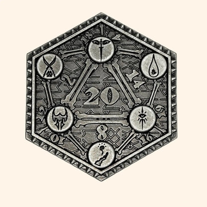 4Pcs Metal D20 Coins - Out of Play