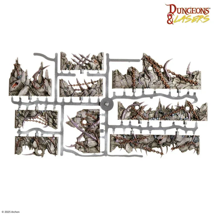 Dungeons & Lasers: Caves Series - Demonic Caves Pre-Painted Prismacast Terrain - Out of Play