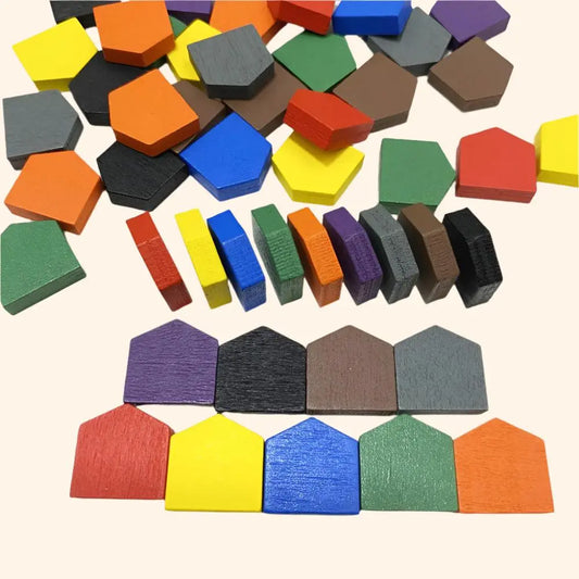 50Pc Flat House Tokens - Out of Play Board Game Accessories