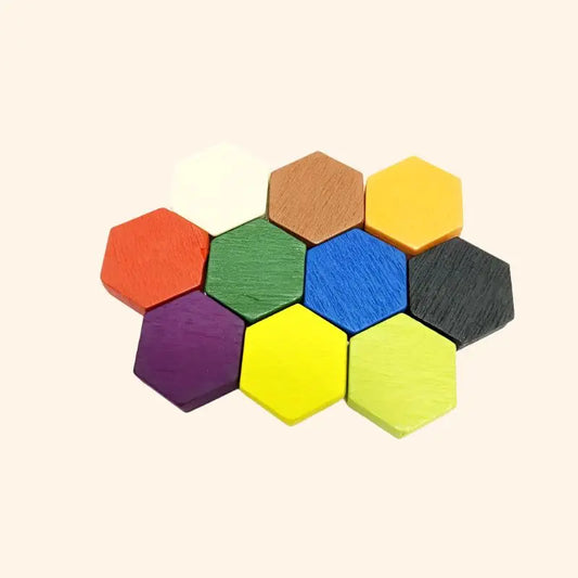 50Pc Wooden Hexagon - Out of Play Board Game Accessories