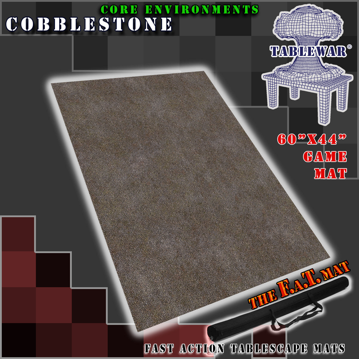 60x44" 'Cobblestone' F.A.T. Mat Battle Gaming Mat