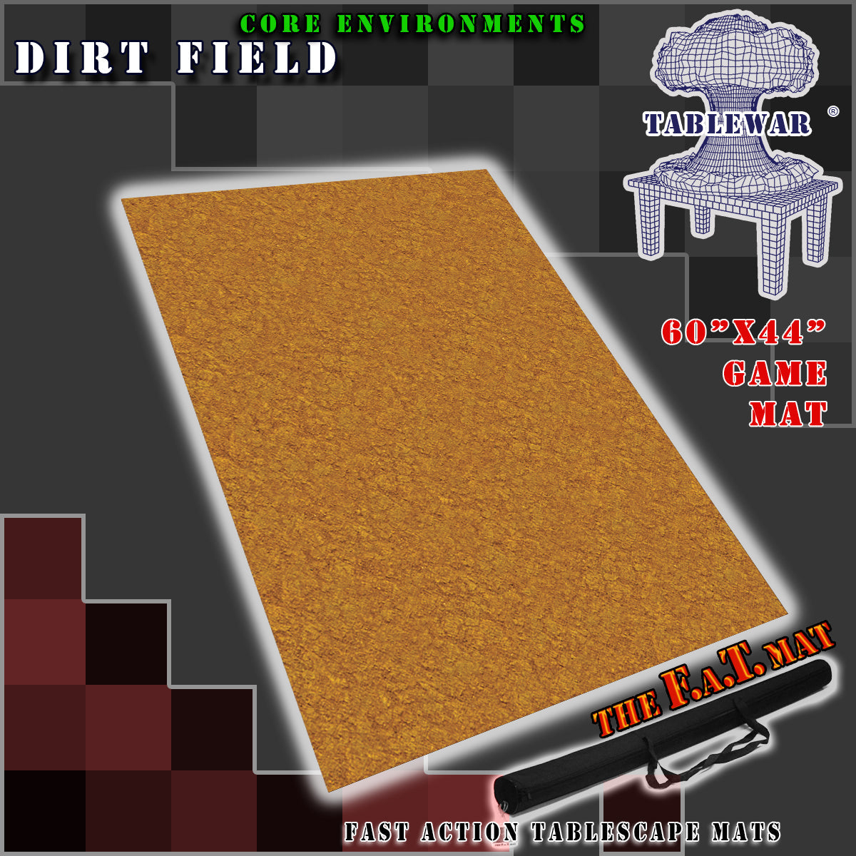 60x44" 'Dirt Field' F.A.T. Mat Battle Gaming Mat