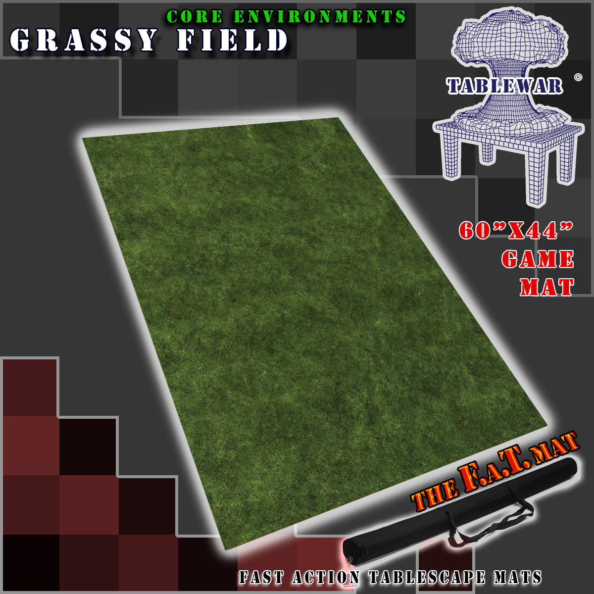 60x44" 'Grassy Field' F.A.T. Mat Battle Gaming Mat