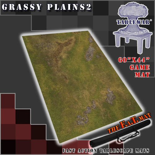 60x44" 'Grassy Plains 2 F.A.T. Mat Battle Gaming Mat - Out of Play