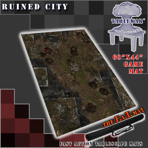 60x44" 'Ruined City' F.A.T. Mat Battle Gaming Mat - Out of Play