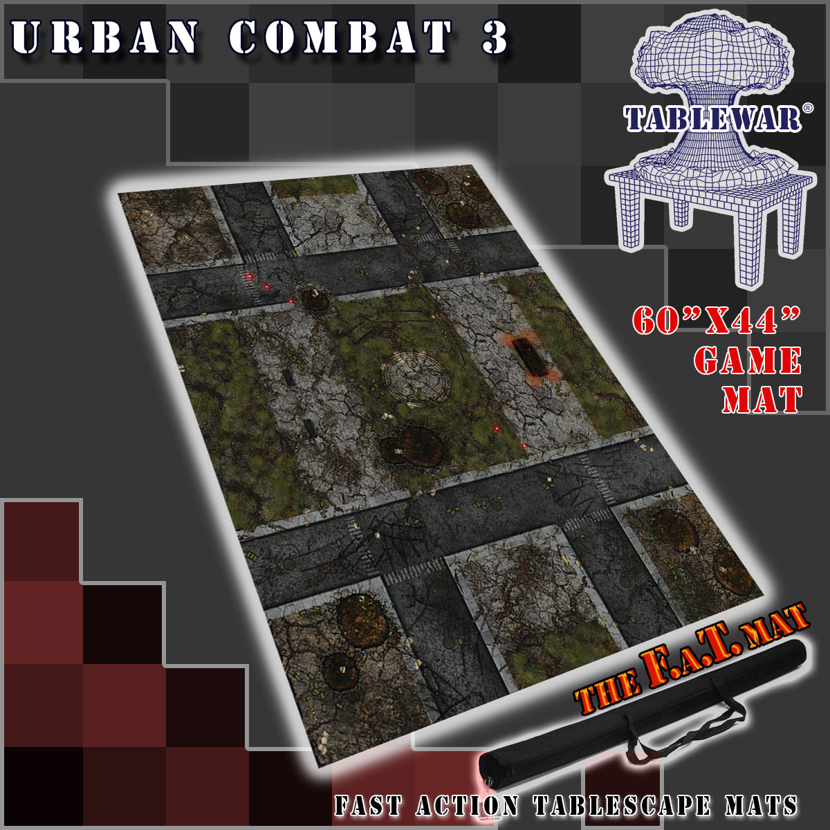 60x44" 'Urban Combat 3' F.A.T. Mat Battle Gaming Mat