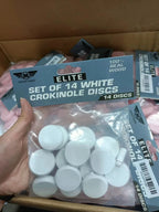 ELITE 14 Count Crokinole Discs (Choose from 10 colors) + Scoring Peg - Out of Play