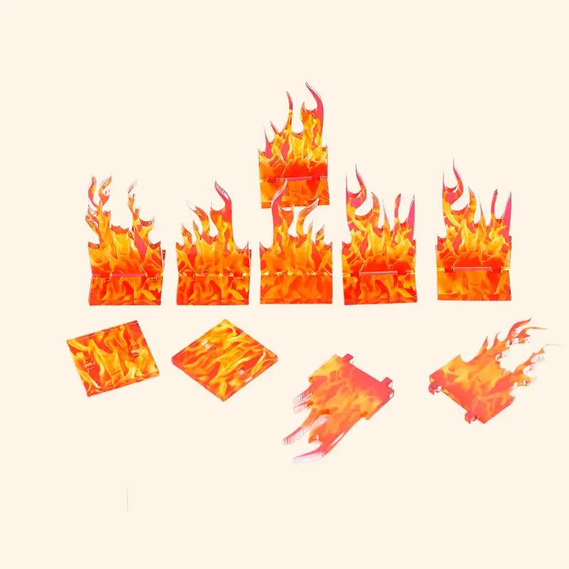 8Pc Wall of Fire Miniature - Out of Play Board Game Accessories