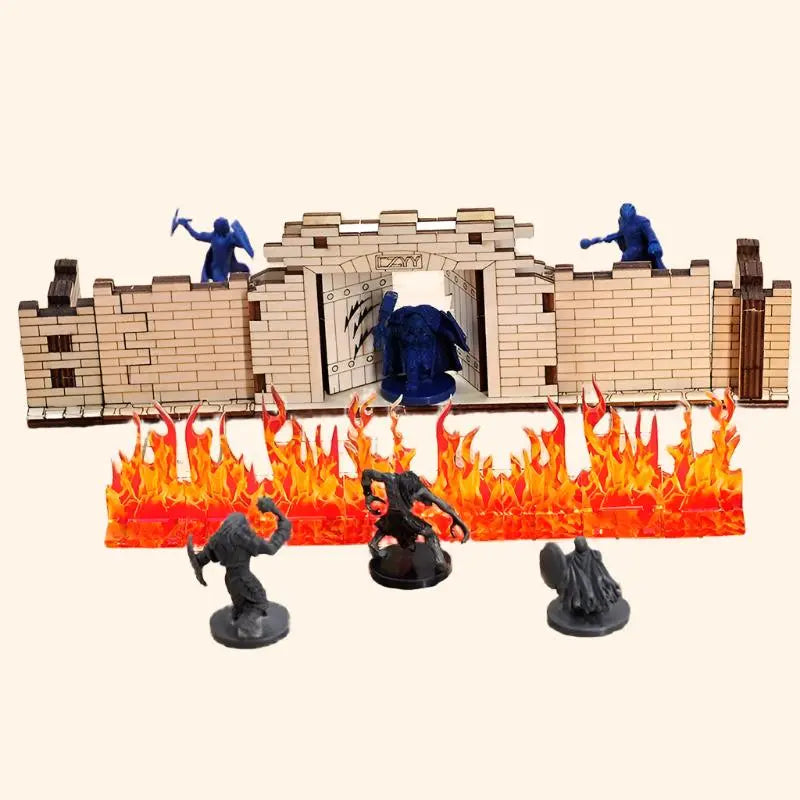 8Pc Wall of Fire Miniature - Out of Play Board Game Accessories