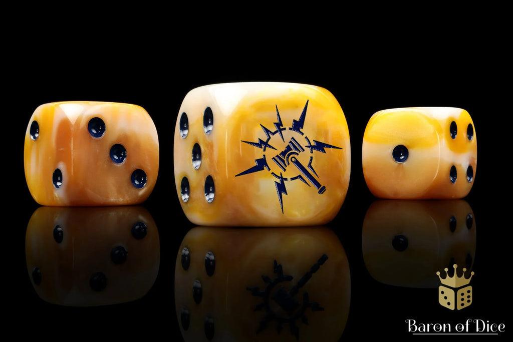Lightning Hammer Dice - Golden Hues - Out of Play