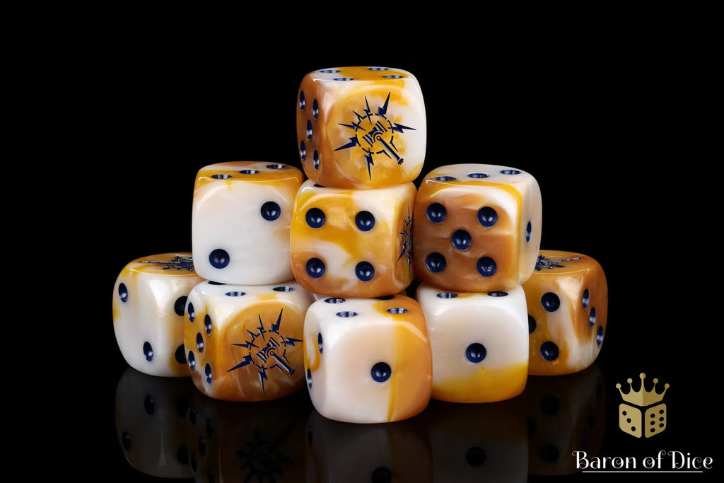 Lightning Hammer Dice - Golden Hues - Out of Play