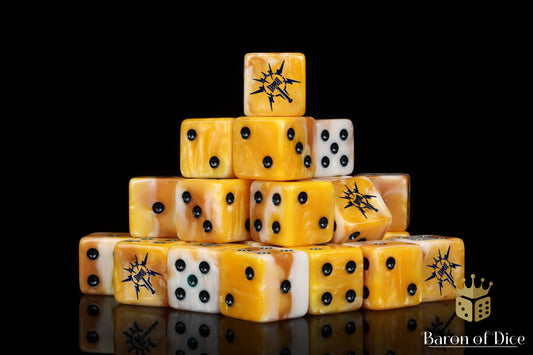 Lightning Hammer Dice - Golden Hues - Out of Play