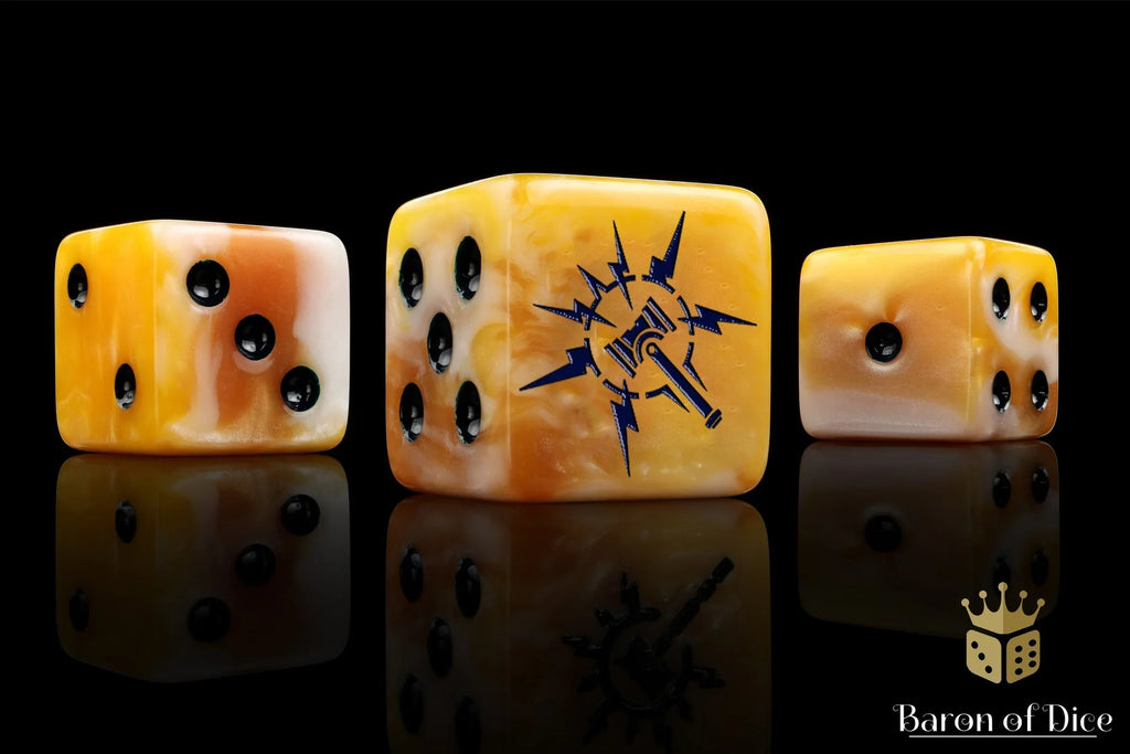 Lightning Hammer Dice - Golden Hues - Out of Play