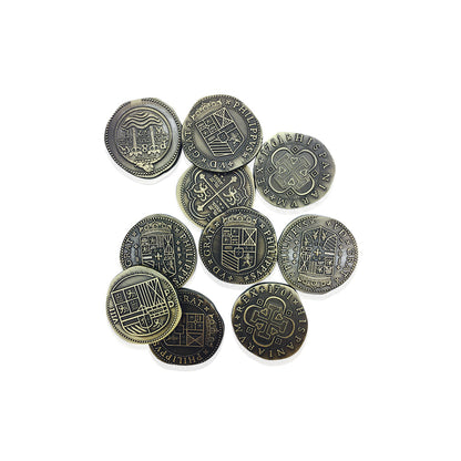 Adventure Coins – Pirate Doubloon Metal Coins Variety Pack Set of 10 Historical - Out of Play