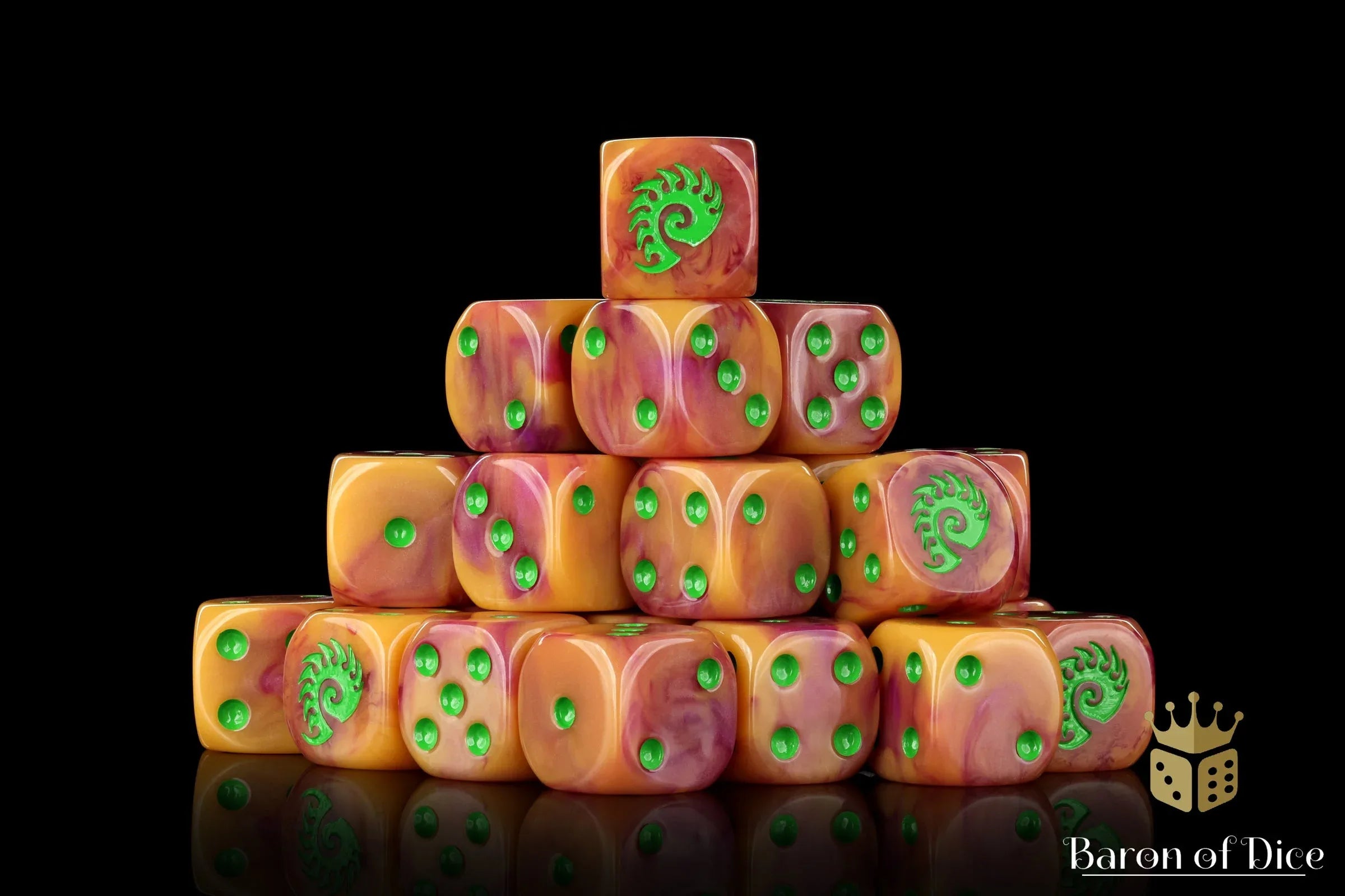 Alien Dice - Orange & Green - Out of Play